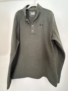 Under Armour ColdGear Men’s XL Olive Green Button Pullover NWOT